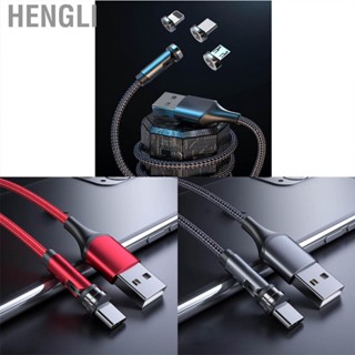 Hengli Nylon 3 in 1 Type C Charging Cable 540 Degree Rotating Magnetic Data for Android Iphone