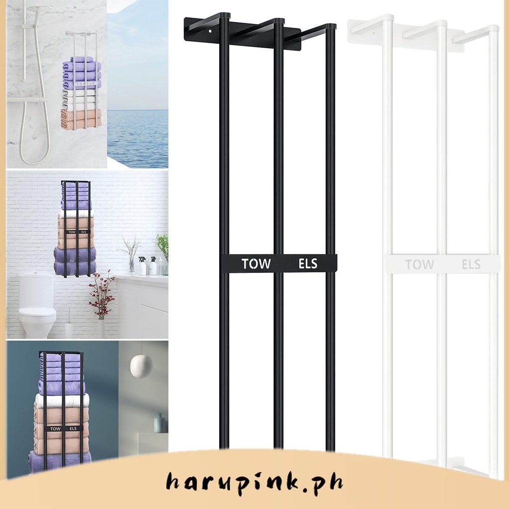 ชั้นวางผ้าเช็ดตัวติดผนังสแตนเลส Bath Tower Holder ติดผนัง Tower Storage Organizer สําหรับ Home SHOPT