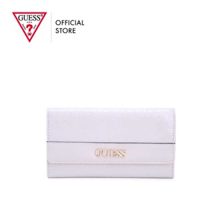 GUESS กระเป๋าสตางค์ผู้หญิง รุ่น FG862351 ELLISON SLG SLIM CLUTCH สีเบจ