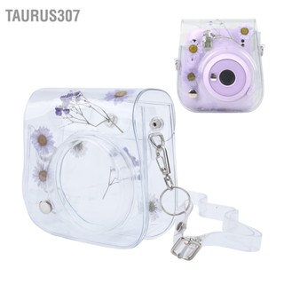 Taurus307 กระเป๋าใส่กล้องโปร่งใส PVC พร้อมสายสะพายไหล่ปรับได้สำหรับการป้องกัน Instax Mini 11