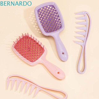 Bernardo ชุดหวีแปรงนวดหนังศีรษะ ABS ซี่กว้าง สีม่วง สีชมพู สําหรับร้านทําผม