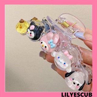 Lilyescub กิ๊บติดผม แบบใส ลายการ์ตูนฉลามน่ารัก ขนาดใหญ่ เครื่องประดับ สําหรับผู้หญิง