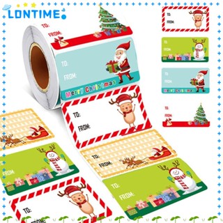 Lontime สติกเกอร์ ลายคริสต์มาส ซานตาคลอส มีกาวในตัว ทนทาน สําหรับติดตกแต่ง