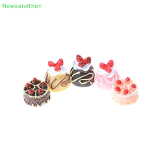 Newsandthen 5 ชิ้น ขนมหวาน 3 มิติ เรซิ่น ครีม เค้ก จิ๋ว บ้านตุ๊กตา อุปกรณ์ดี