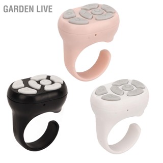  GARDEN LIVE รีโมทคอนโทรลแหวนเลื่อนบลูทูธ APP Page Turner กล้องรีโมทชัตเตอร์ปุ่ม Selfie พร้อมเคสชาร์จสำหรับโทรศัพท์มือถือ