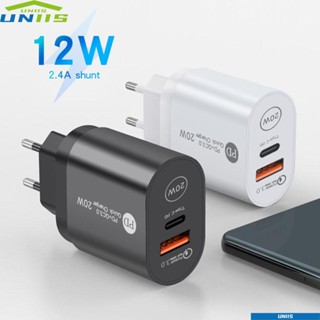 Uniis อะแดปเตอร์ชาร์จ USB Type C QC 3.0 12W สําหรับ iPhone 14 13