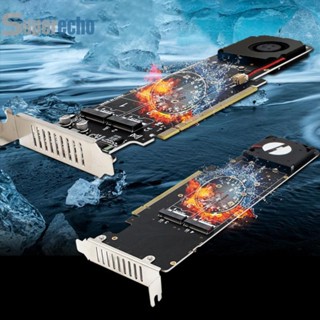 อะแดปเตอร์การ์ดขยาย PCIeX16 เป็น M.2 RAID M Key 4 NVME 4x32Gbps M2 NVME รองรับ SSD 2280 2260 2242 2230 [superecho.th]