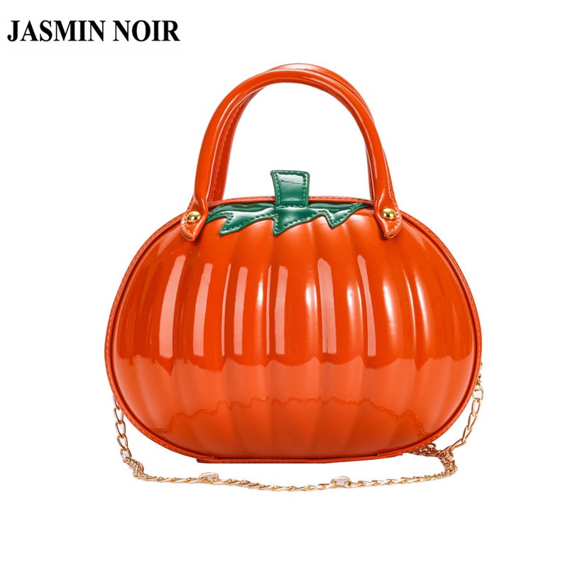 Jasmin NOIR กระเป๋าหนัง สะพายข้าง สายโซ่ ลายฟักทอง สําหรับผู้หญิง