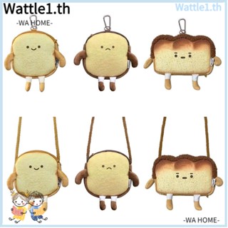 Wttle กระเป๋าสตางค์ กระเป๋าถือลําลอง ลายการ์ตูนขนมปังปิ้งน่ารัก