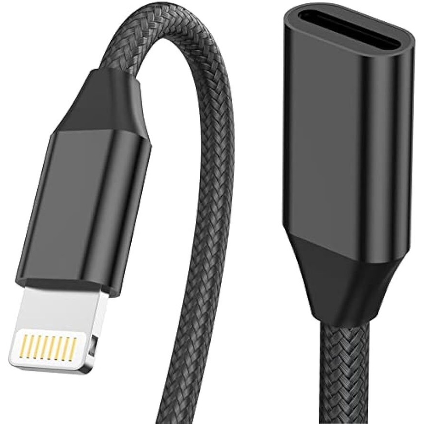 อะแดปเตอร์สายเคเบิ้ลไนล่อนถัก 8 pin ตัวผู้ เป็นตัวเมีย 3.3 ฟุต