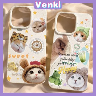 VENKI - เข้ากันได้สำหรับ เคสไอโฟน เคสไอโฟน11 เคส iphone 11กรณีเป็นมิตรกับสิ่งแวดล้อมย่อยสลายได้สีขาวกรณีกันกระแทกน่ารัก Healing ลูกแมวเข้ากันได้กับ iPhone 14 PRO MAX 13 PRO MAX 12 11Pro MAX XR XS 7Plus 8 PLUS