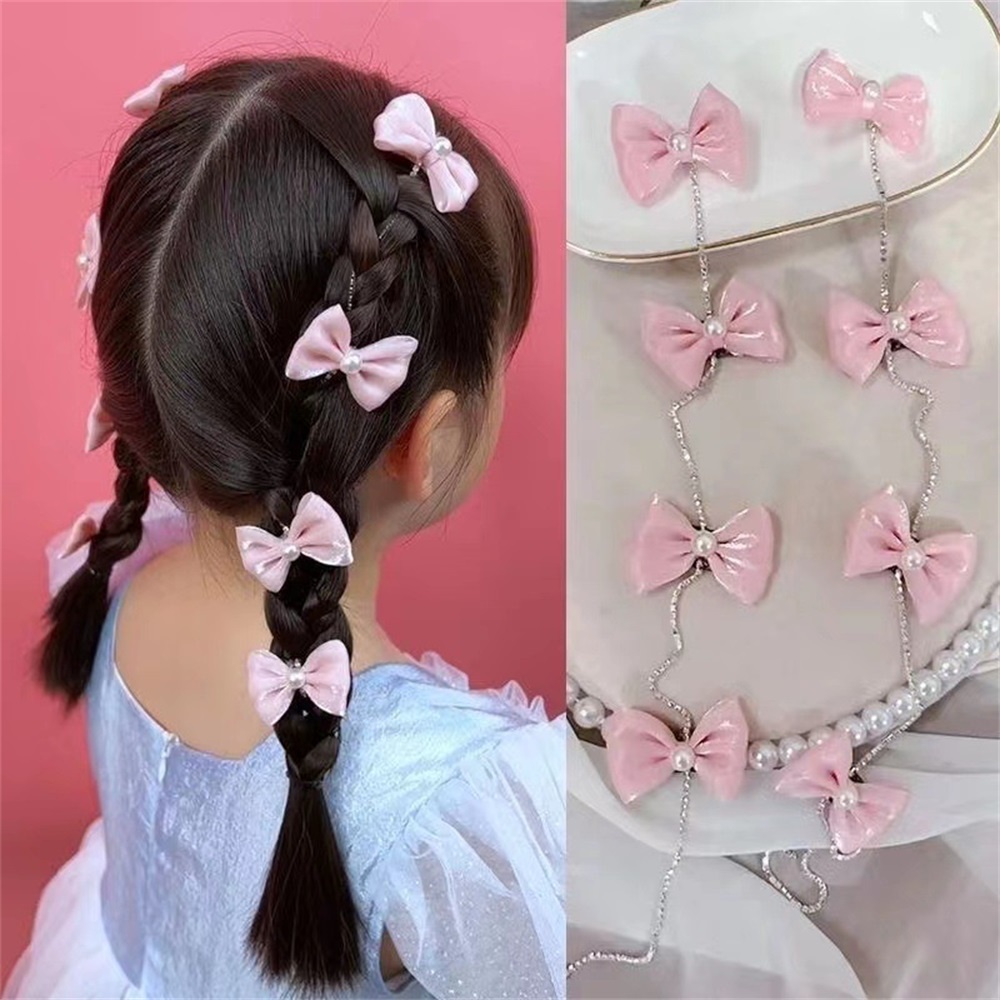 กิ๊บติดผม แบบถัก ลายดอกไม้ สีแคนดี้ แวววาว สร้างสรรค์ เครื่องประดับผม สําหรับเด็กผู้หญิง 2 ชิ้น