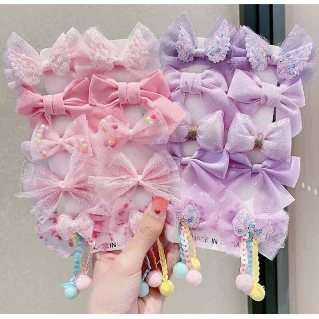 มาหยากิ๊ฟช้อป กิ๊บติดผมเด็ก กิ๊บโบว์นารัก สีสันสดใส เหมาะสำหรับเด็กผู้หญิงน่ารักๆ ทั่วไป แพ็ค 1 มี 10 ชิ้น