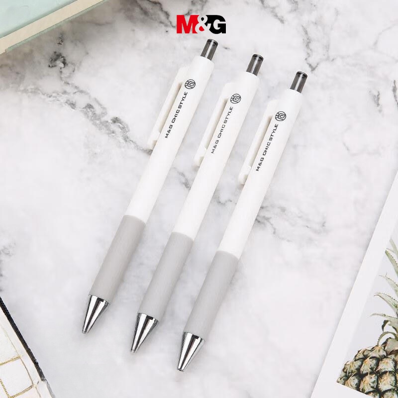 M&G เครื่องเขียน 0.38 มม. ปากกาเจล สีดํา กดกระสุน ปากกาชี้ Shangpin Series ปากกาน้ํา แพ็คเดียว