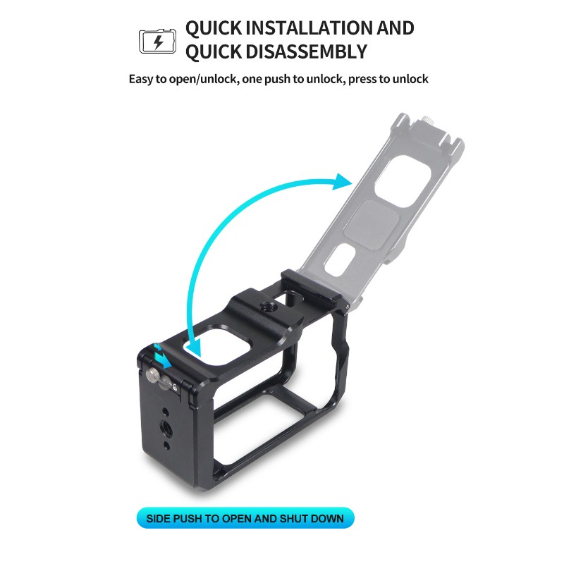เคสขยายกรอบกล้อง พร้อมเมาท์โคลด์ชู เกลียว 1/4 นิ้ว อุปกรณ์เสริมกล้อง DJI OSMO Action 3
