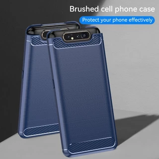 สําหรับ Samsung Galaxy A80, แปรงคาร ์ บอนไฟเบอร ์ ป ้ องกันกรณีนุ ่ ม , ทนต ่ อแรงกระแทก , ป ้ องกันรอยขีดข ่ วน , ป ้ องกันเคสโทรศัพท ์ ธุรกิจ