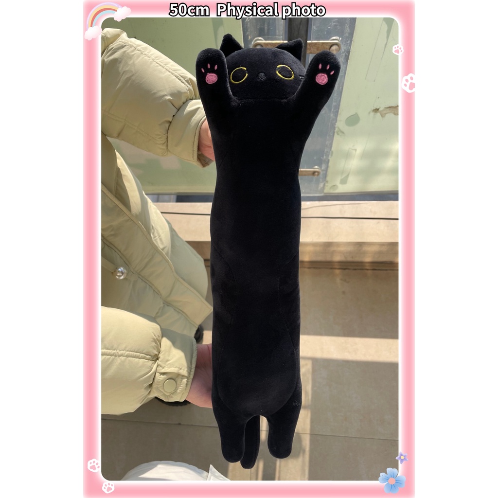 【Ready Stock】90cm Long Black Cat Toy น่ารักแมวรูปร่างตุ๊กตาหมอน ลูกแมวสีดำอ่อนของเล่นพวงกุญแจตุ๊กตาของขวัญสำหรับผู้ใหญ่และเด็กตกแต่งบ้าน ราคา ถูกที่สุด ดีลบีเคเค แกลเลอรีภาพที่ 9