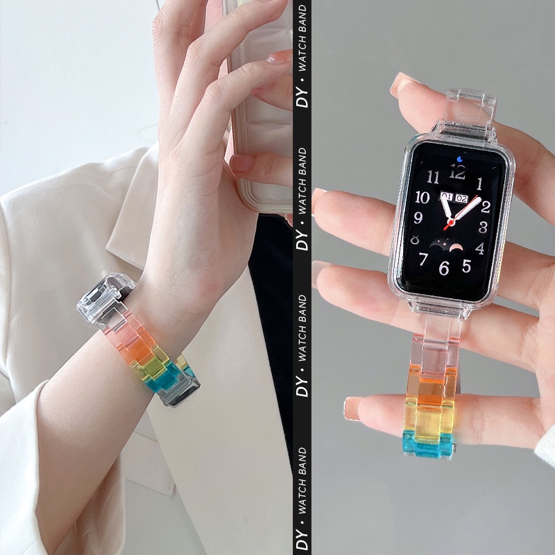 สายนาฬิกาข้อมือเรซิ่น หลากสี สําหรับ Huawei Band 8 9 Huawei Band 7 6