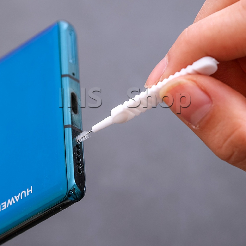 INS 10pcs แปรงทําความสะอาดรูหูฟัง แปรงทําความสะอาดช่องเล็ก Mini brush
