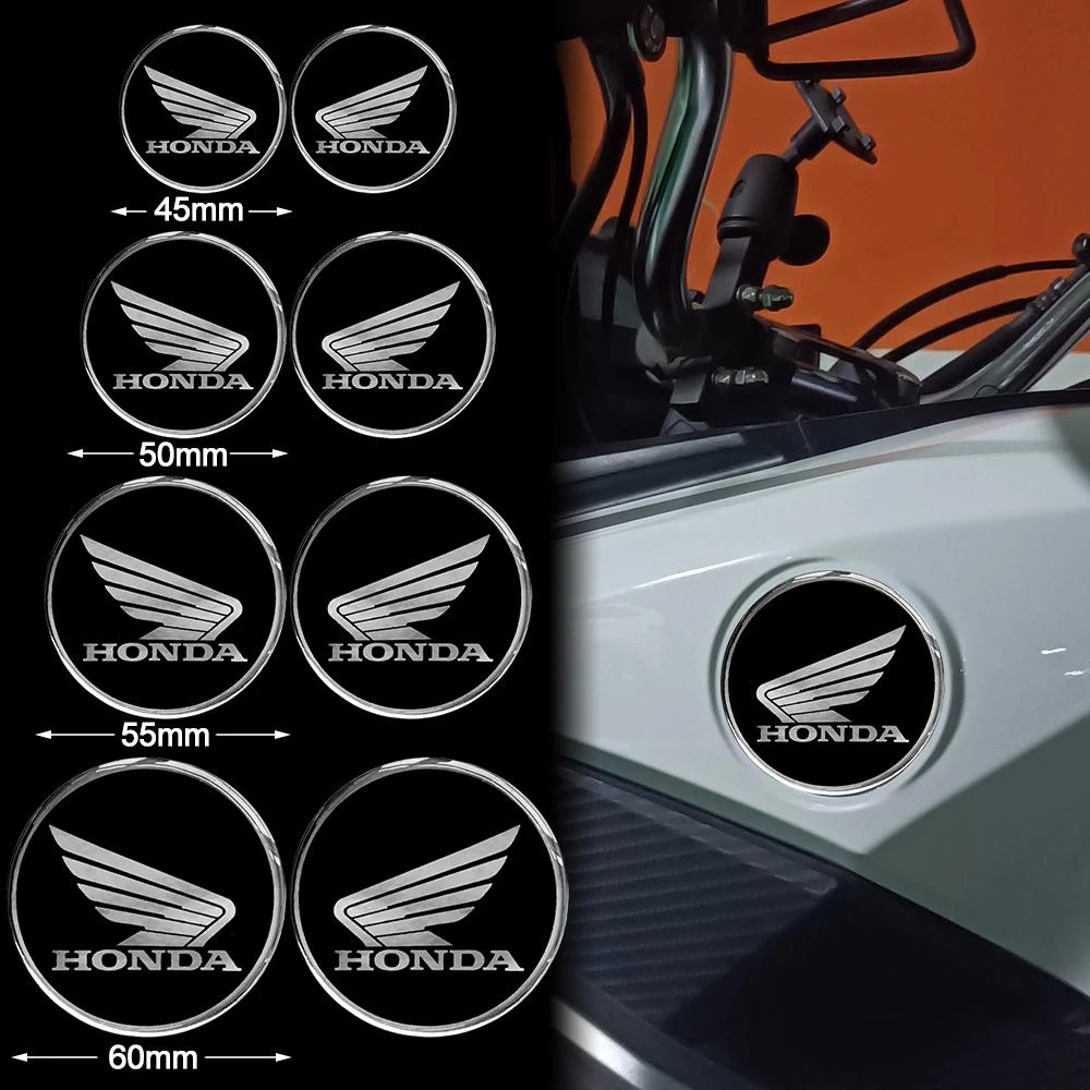 2 ชิ้น 1 ชุด Honda 3D Emblem ยางนุ่มโลโก้สติกเกอร์สําหรับรถจักรยานยนต์ Honda EX5 BEAT WAVE VISION DREAM Vario Click 125i ADV160 รถจักรยานยนต์สติกเกอร์ตกแต่งกันน้ํา
