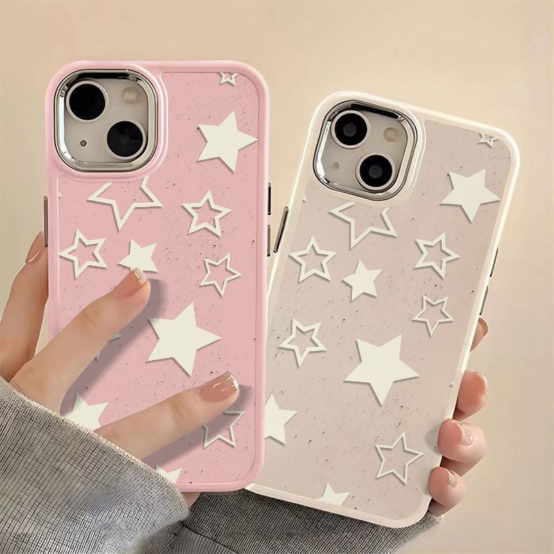 เคสโทรศัพท์มือถือ ผิวด้าน กันกระแทก ลายดาวน้อย สีเหลือง สําหรับ Apple Iphone 14promax 13 12 11 7 8p 15promax KA6M