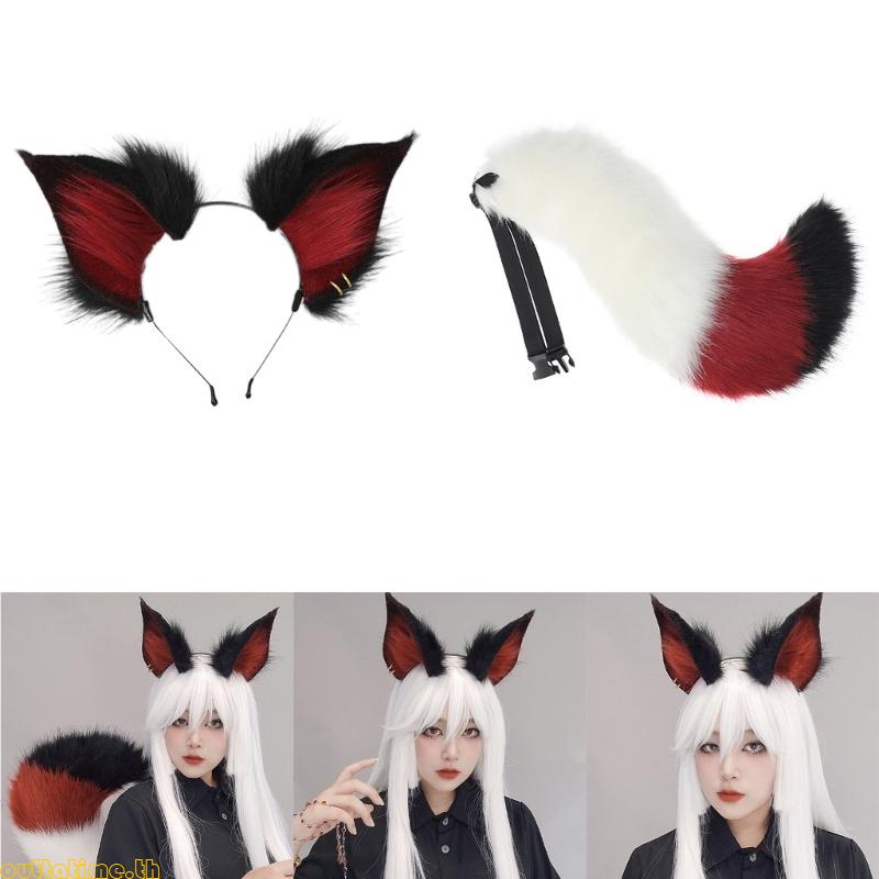 Time Fox-Ear ที่คาดผมหูสุนัขจิ้งจอก อะนิเมะ Beast Tail-Fox Tail Festival คอสเพลย์ ปาร์ตี้ พร็อพ