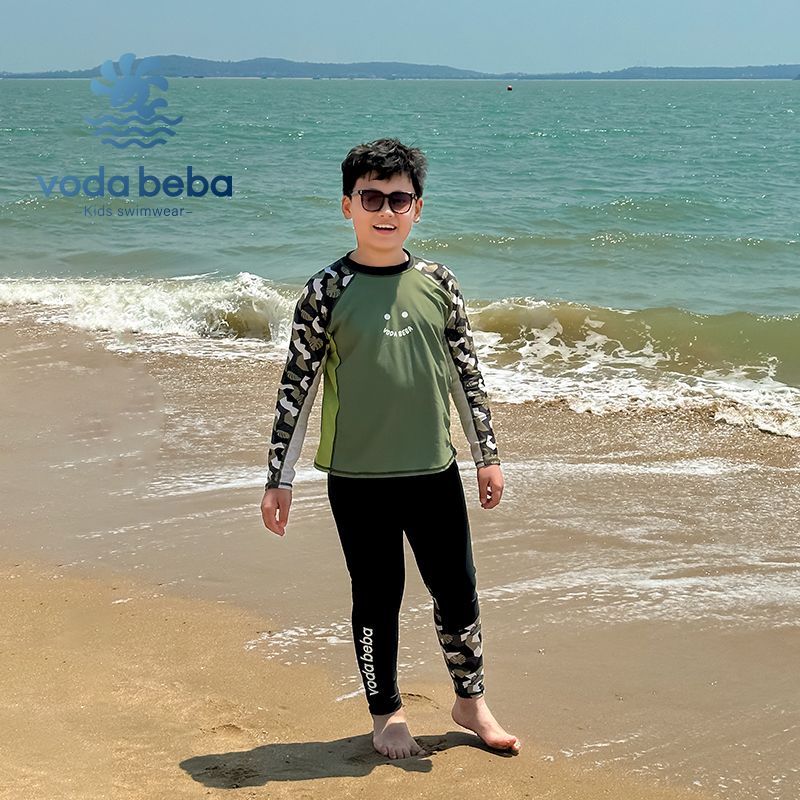 VODA BEBA ชุดว่ายน้ำกันยูวีเด็ก ชุดว่ายเด็กผู้ชาย ชุดว่ายน้ำเด็กโต