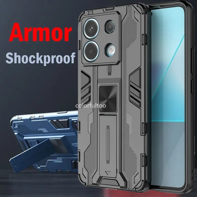 เคสโทรศัพท์มือถือ PC แข็ง กันกระแทก พร้อมขาตั้ง หรูหรา สําหรับ Redmi Note 13 12 Pro Plus 12Pro+ Note12 Note12Pro Note13Pro 4G 5G