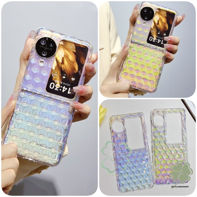 เคสโทรศัพท์มือถือ Pc แบบแข็ง ป้องกันกระแทก ประดับเพชร สีสันสดใส สําหรับ OPPO Find N3 N2