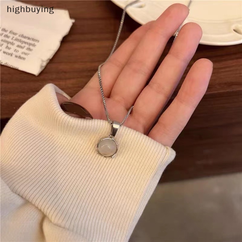 [highbuying] สร้อยคอโซ่ จี้อัลลอย ทรงกลม สีขาว สไตล์จีน วินเทจ เครื่องประดับแฟชั่น สําหรับผู้หญิง ของขวัญ ปาร์ตี้ สินค้าใหม่