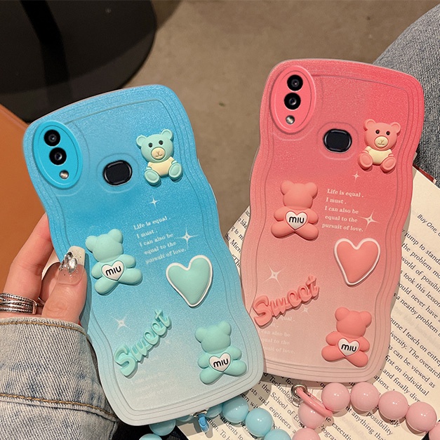 เคส samsung a10s เคสโทรศัพท์มือถือ กันกระแทก ลายการ์ตูนครีม 3D น่ารัก แฟชั่น สําหรับ samsung a10s