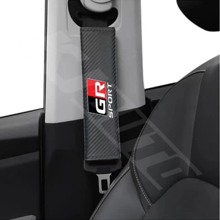 ปลอกหุ้มเข็มขัดนิรภัยรถยนต์ หนังคาร์บอน สําหรับ Toyota GR Sport Gazoo RAcing Vios Raize Wigo Rush Wish Corolla Cross Veloz Yaris Ativ Innova Avanza Altis Fortuner 1 2 ชิ้น