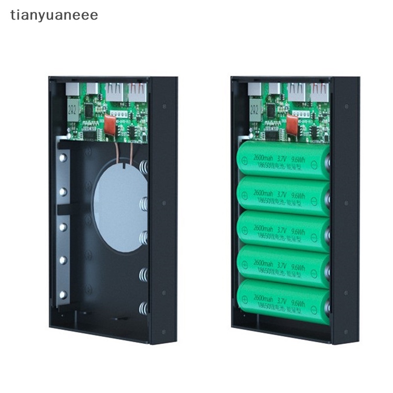 Tianyuaneee DIY พลังงานมือถือที่ถอดออกได้ 5*18650 เคสเครื่องชาร์จไร้สาย Well
