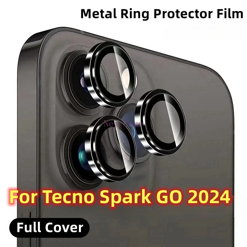 ฟิล์มกระจกนิรภัยกันรอยหน้าจอ เลนส์กล้อง โลหะ สําหรับ Tecno Spark Go 2024 Go2024 SparkGo2024