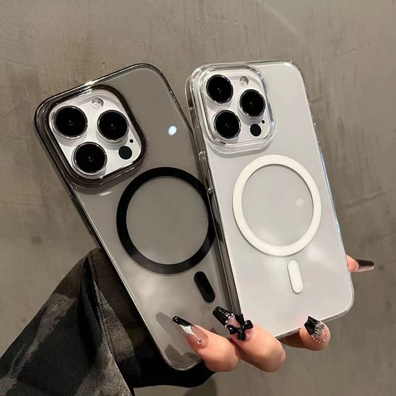 เคสโทรศัพท์มือถืออะคริลิคใส แบบแม่เหล็ก ความละเอียดสูง บางพิเศษ กันกระแทก สําหรับ IPhone 15 14 13 12 11 Pro Max 14 15 Plus
