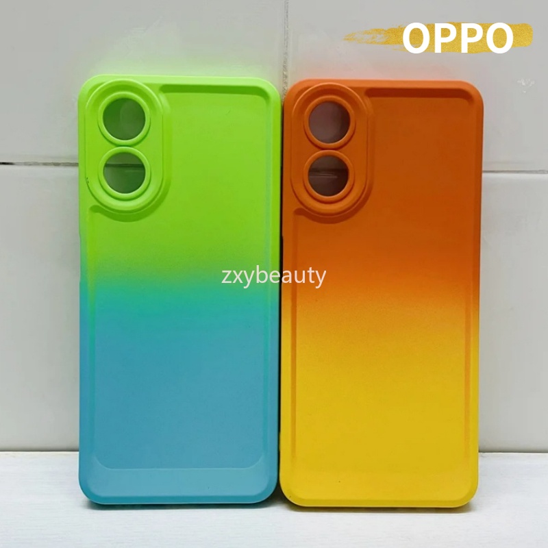 เคสโทรศัพท์ซิลิโคน TPU แบบนิ่ม ไล่โทนสี กันกระแทก สําหรับ OPPO A38 A18 A78 A58 4G 5G 2023 A98 A98 NFC