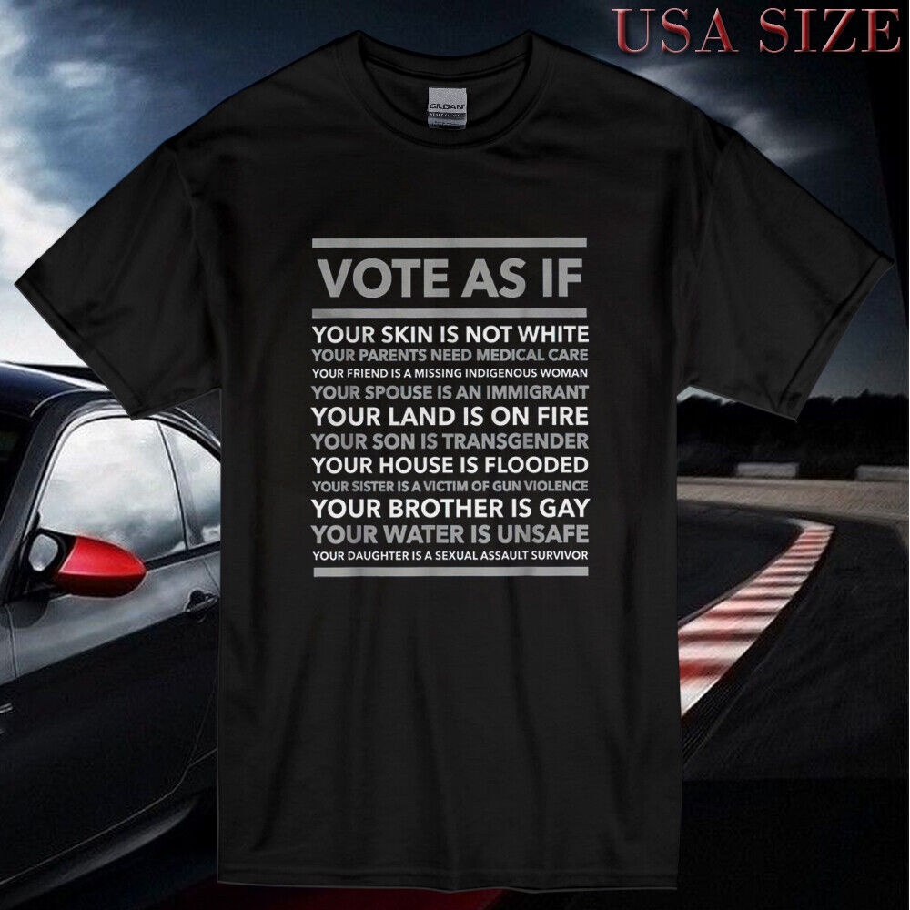 Vote As If Your Skin Not Men เสื้อยืดผ้าฝ้ายแท้