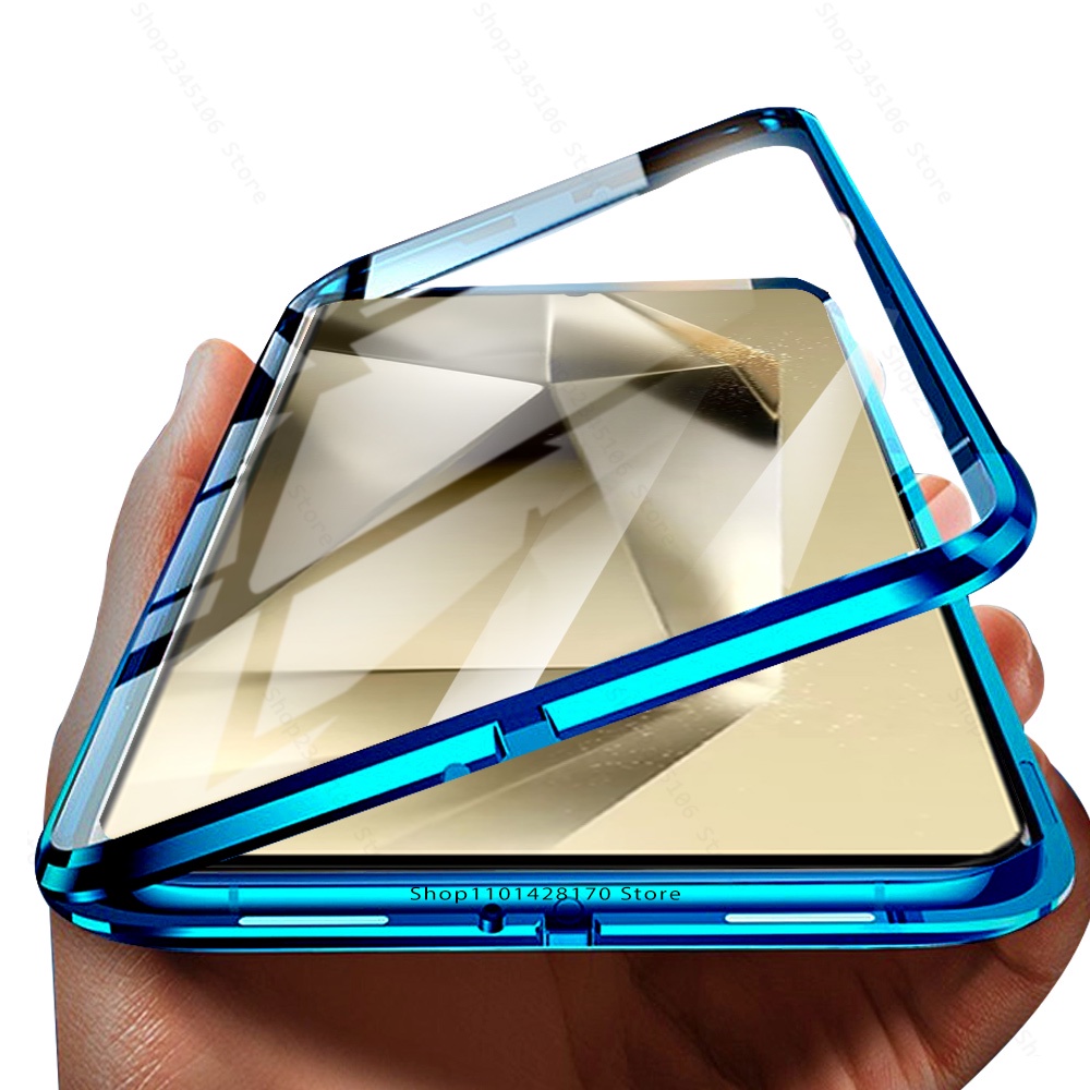 เคสโทรศัพท์มือถือ สําหรับ Samsung Galaxu S24 Ultra Case 360° เคสโทรศัพท์มือถือกระจกนิรภัย แบบฝาพับแม