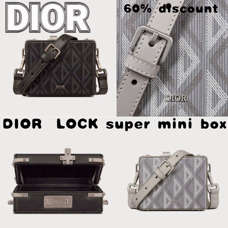 ดิออร์   DIOR  LOCK super mini box กระเป๋าถือ/กระเป๋าผู้ชาย/รุ่นใหม่ล่าสุด/ตัวแทนจัดซื้อของแท้/ของแท้ 100%