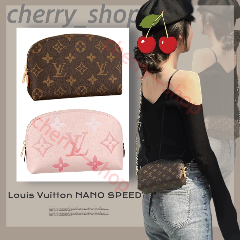 หลุยส์วิตตอง Louis Vuitton Cosmetic Bagผู้หญิง / กระเป๋าเครื่องสำอาง /ดอกไม้เก่าคลาสสิค/กระเป๋าเปลือกหอย