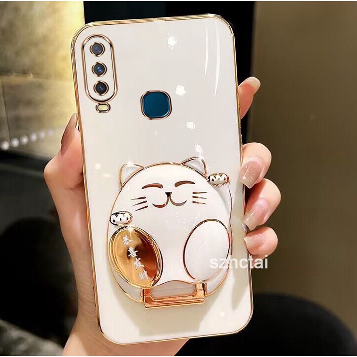 เคสโทรศัพท์ vivo y11 y12 y15 y17 y19 เคสโทรศัพท์ เคสโทรศัพท์พร้อมขาตั้งแมวกวัก Gong Xi Fa Cai