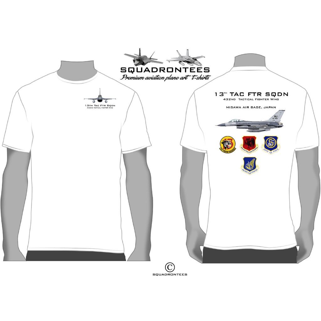 เสื้อยืด 13th Tactical Fighter Squadron F-16 Squadron สินค้าลิขสิทธิ์ USAF
