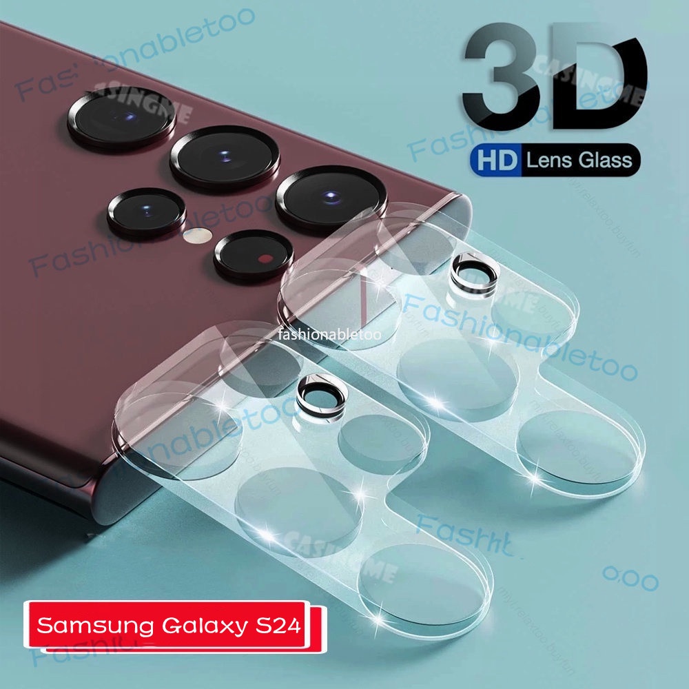 ฟิล์มกระจกนิรภัยกันรอยเลนส์กล้อง 3D สําหรับ Samsung Galaxy S24 FE Ultra plus S24Fe S24+ S24plus S24U