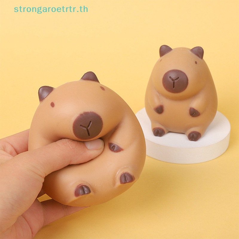 Strongaroetrtr ใหม่ ของเล่นบีบสกุชชี่ การ์ตูน Capybara Kawaii TPR แบบกาวนุ่ม เด้งกลับช้า สร้างสรรค์ สําหรับเด็ก TH