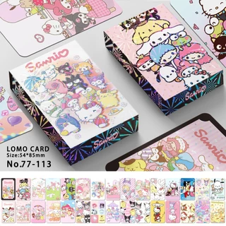 Sanrio Kuromi Hello Kitty Cinnamoroll Melody Photocard Double-sided Color Printing Lomo Card 30 ชิ้น ต่อกล่อง