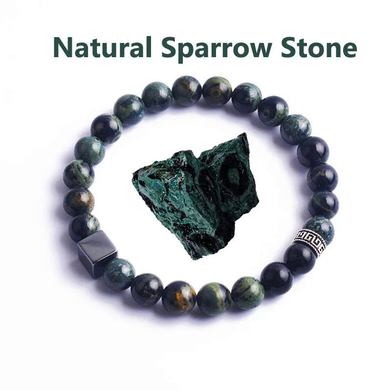 Natural Sparrow Stone Beads Bracelet Man Women Labradorite Lapis Lazuli Stone Beads Stretch Wristban
