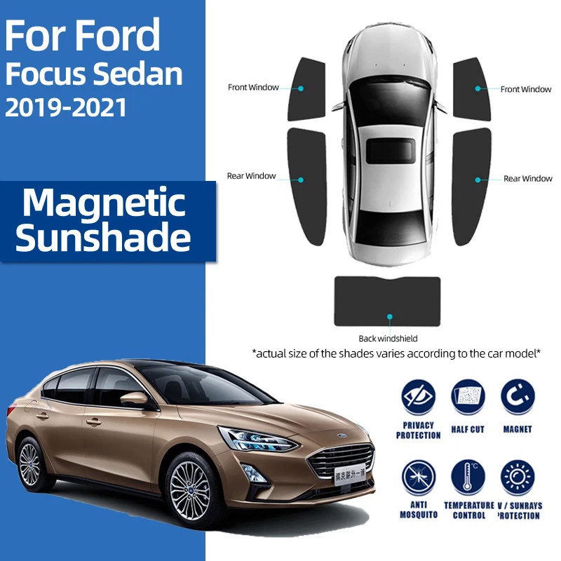 ม่านบังแดดแม่เหล็ก ด้านหน้า และด้านหลัง สําหรับ Ford FOCUS Sedan Mk4 2018-2022