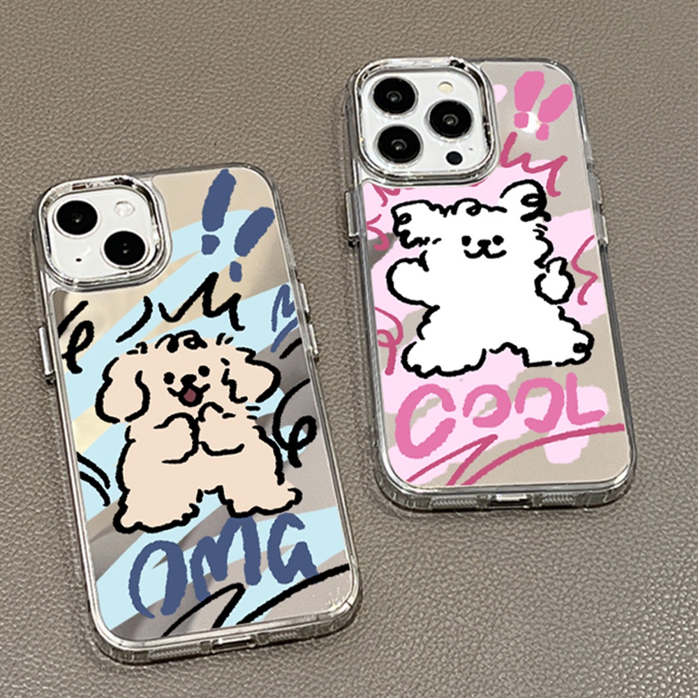 จัดส่งทันที การ์ตูนน่ารัก เคสไอโฟน11/12/13/14/15 Pro ป้องกันการล่มสลายพร้อมกระจกแต่งหน้า For iPhone 11 15 13 Pro Max