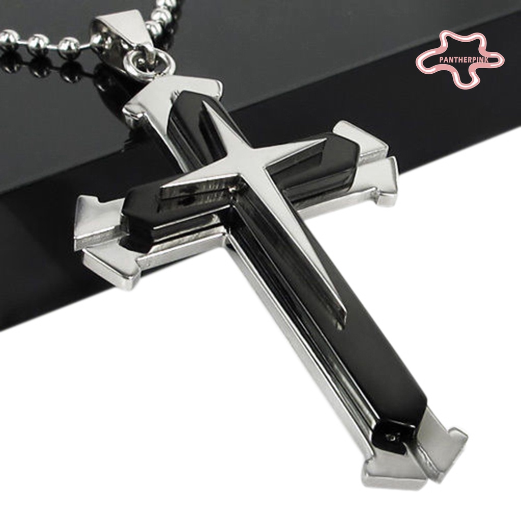 [PPK] เครื่องประดับ สร้อยคอโซ่ สเตนเลส จี้ไม้กางเขน แฟชั่นสําหรับผู้ชาย