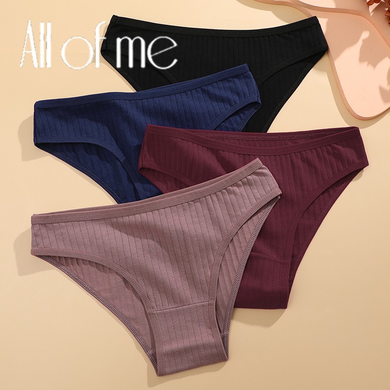 All of me กางเกงชั้นใน ผ้าฝ้าย สีพื้น เซ็กซี่ สําหรับผู้หญิง M-XL